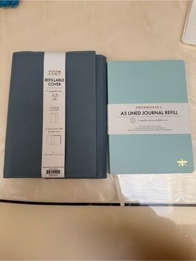 Paper Source A5 Lined Journal Refill and Journal Cover - Mint